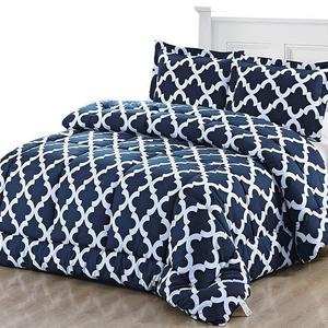 Utopia Bedding Printed Comforter Set (King, Navy) 2 Pillow Shams - Luxurious Brushed Microfiber - Goose Down Alternative Comforter - Soft Comfortable - Machine Washable