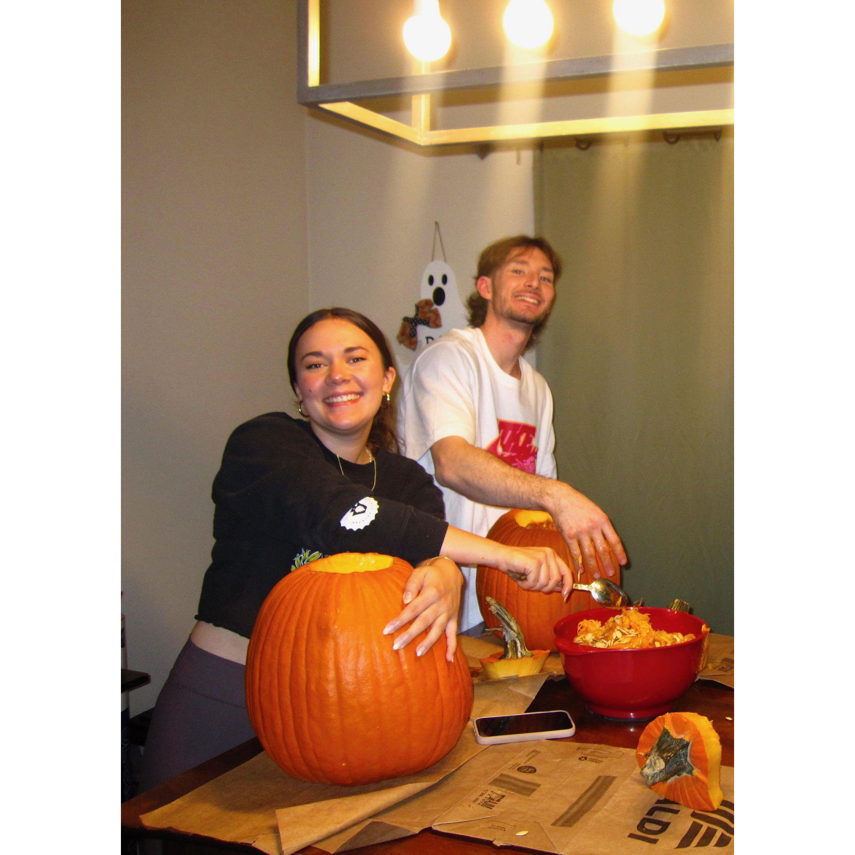 Carving pumpkins