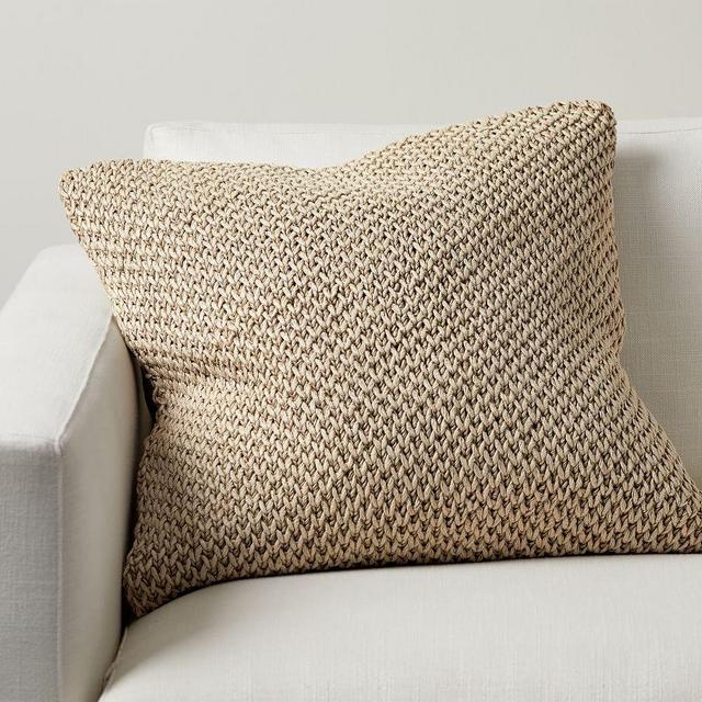 Stonewashed Knit Pillow Cover, 22" x 22", Flax