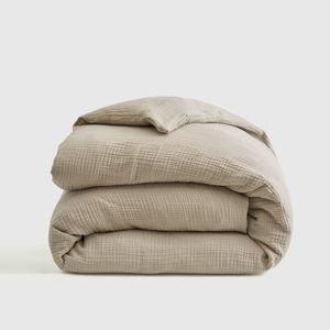 Organic Airy Gauze Duvet Cover in Dune, Size Twin