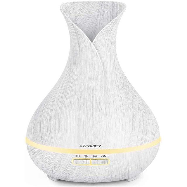 URPOWER Essential Oil Diffuser, 400ml Wood Grain Aromatherapy Diffuser Ultrasonic Cool Mist Humidifier with Waterless Auto Shut-Off Diffuser for Essential Oils for Bedroom Office Home Baby Room Yoga