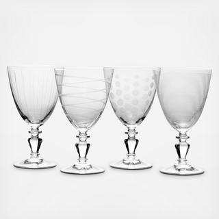 Cheers Vintage Wine Goblet, Set of 4