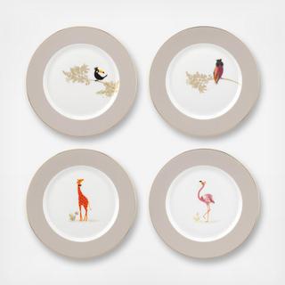 Sara Miller London Piccadilly Assorted Dessert Plate, Set Of 4