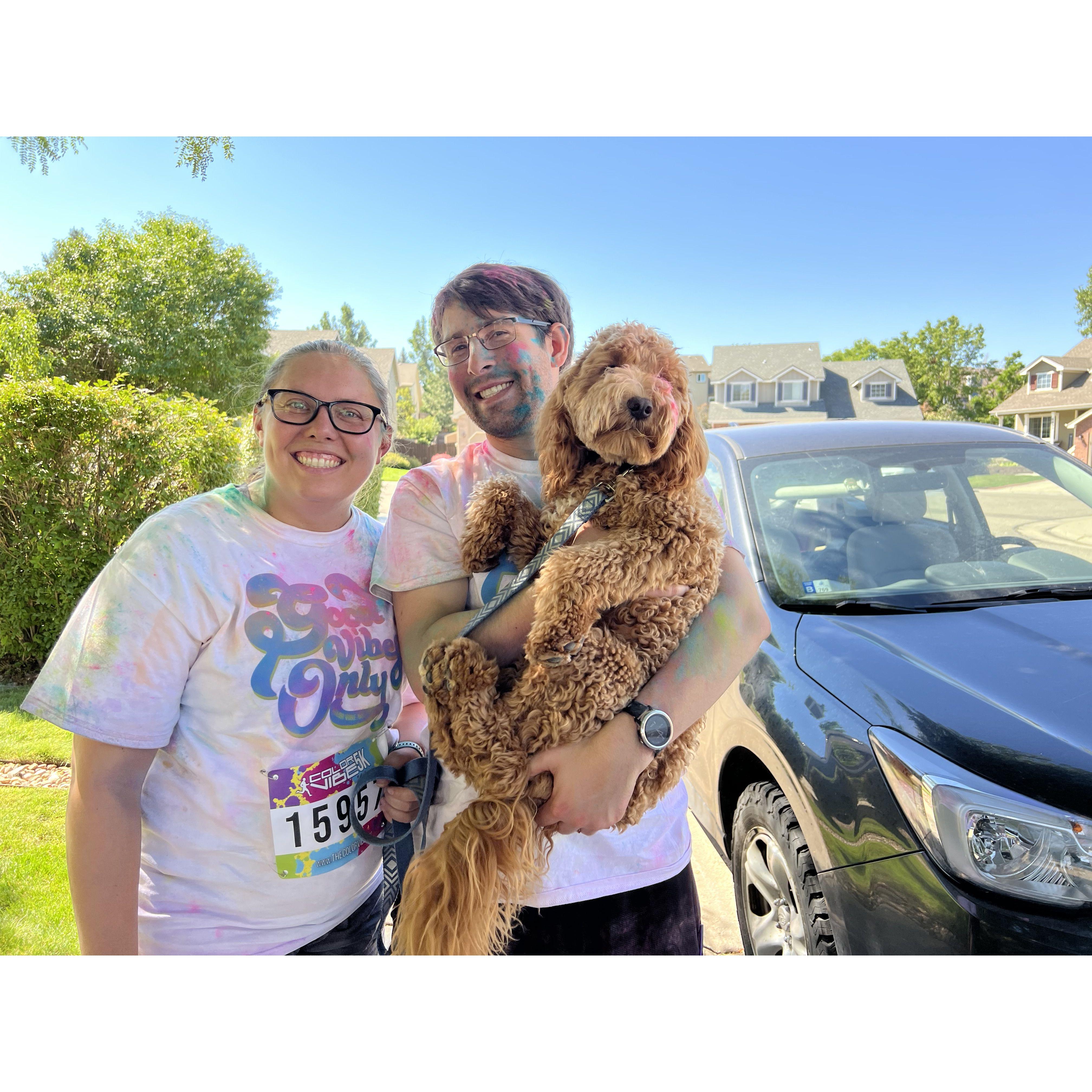 2022 - We finally managed to move home to Colorado in the summer, and celebrated with a color run. It doesn't matter what place we took, stop asking.