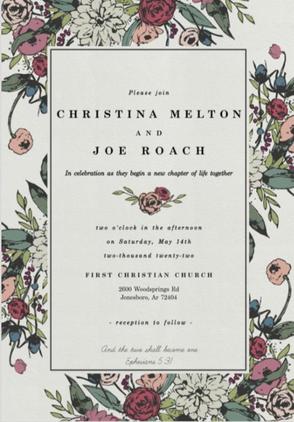 The Wedding Website of Christina Melton and Joe Roach