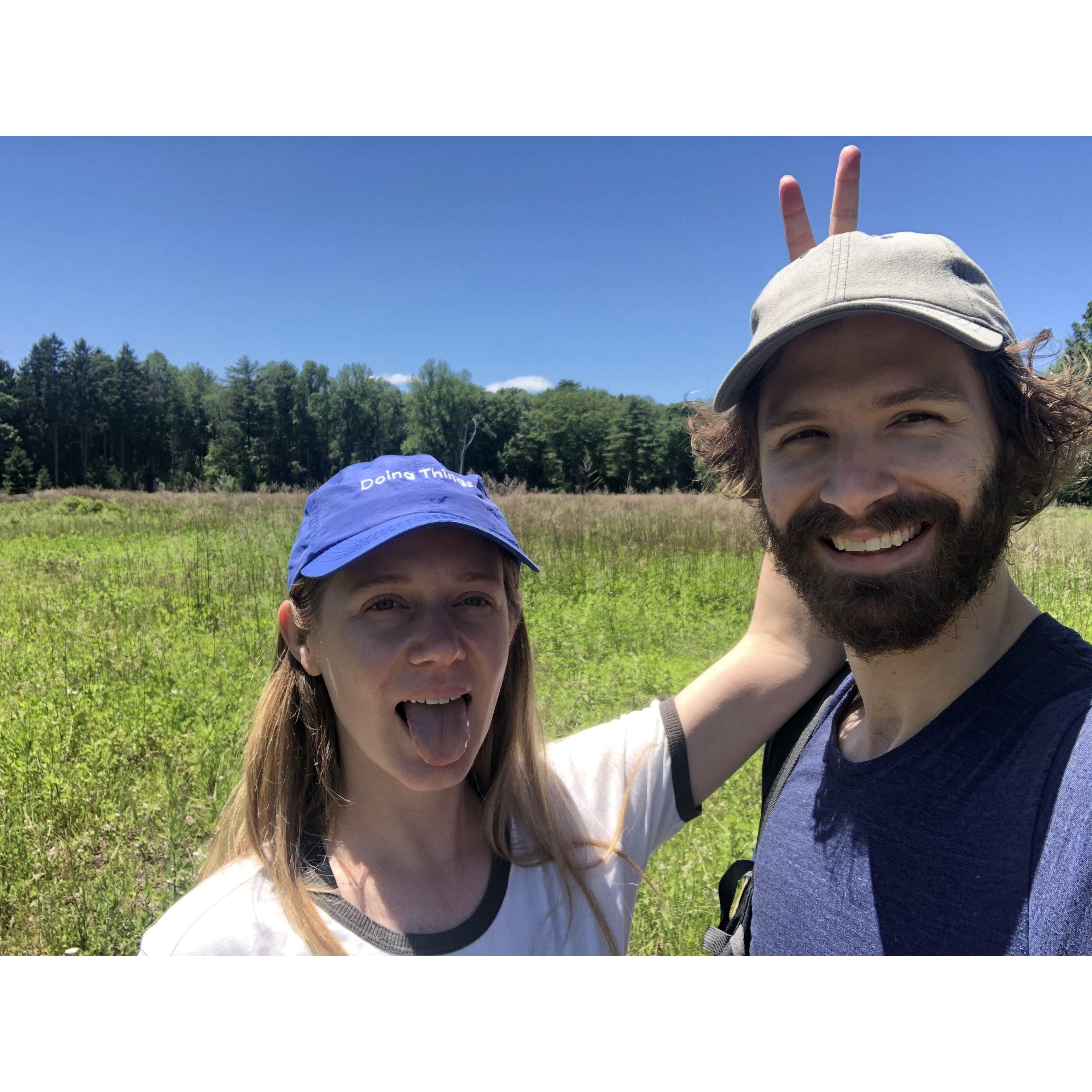 On a hike in the Poconos