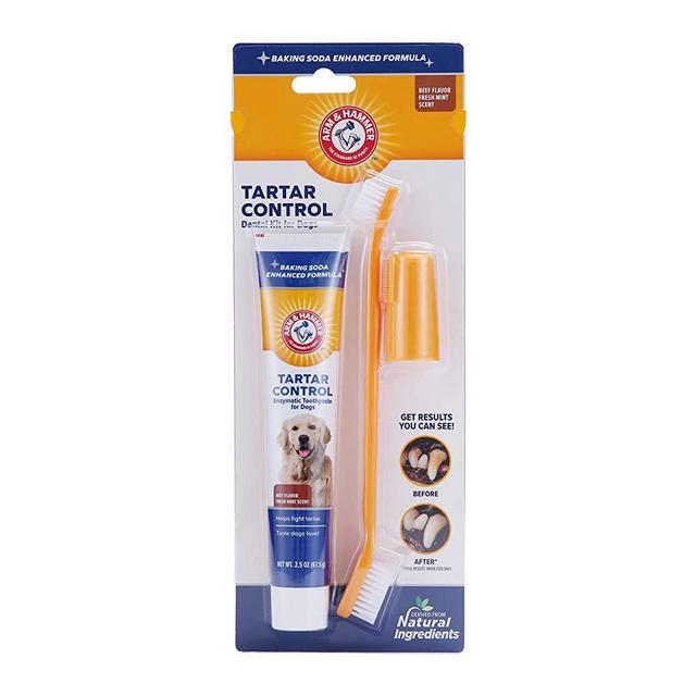 Arm & Hammer for Pets Tartar Control Kit for Dogs-Contains Toothpaste, Dog Toothbrush & Fingerbrush - Dog Teeth Cleaning Kit, Dog Toothpaste Kit from Arm and Hammer, Dog Dental Care, Pet Toothbrush