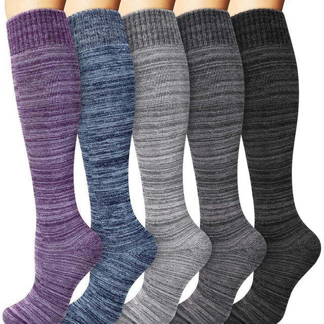 Ludaro Women's Warm Knee High Thermal Socks for Cold Weather, Long Thick Winter Cushioned Soft Cotton Boot Crew Calf Socks