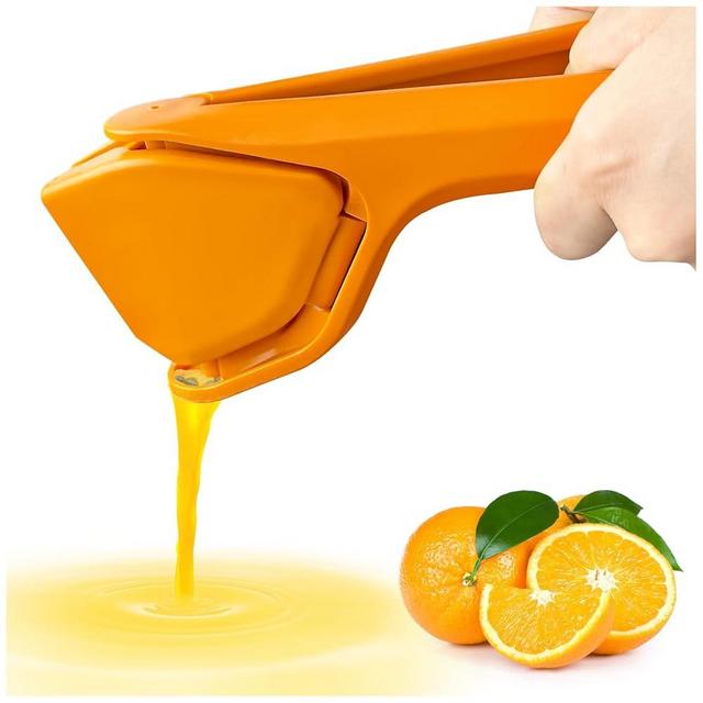EastLink Lemon Squeezer Citrus Juicer, Max Juice Extraction Manual Lime Squeezer, Easy-to-Use Flat Lemon Juicer Enhanced Leverage to Reduce Effort, Crtrus Squeezer with Built-in Strainer, Orange
