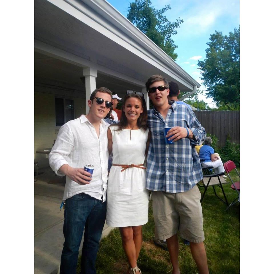 Brandon, Jenni, and Jon at college graduation afterparty