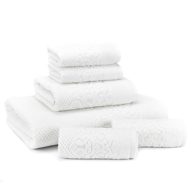 EastNBlue Galata Turkish Cotton Bath Towels Set of 6 - Ultra Soft, Absorbent, Lightweight, Large Towel Sets, 1 Bath Towel, 1 Hand Towel, 4 Washcloths for Bathroom - White