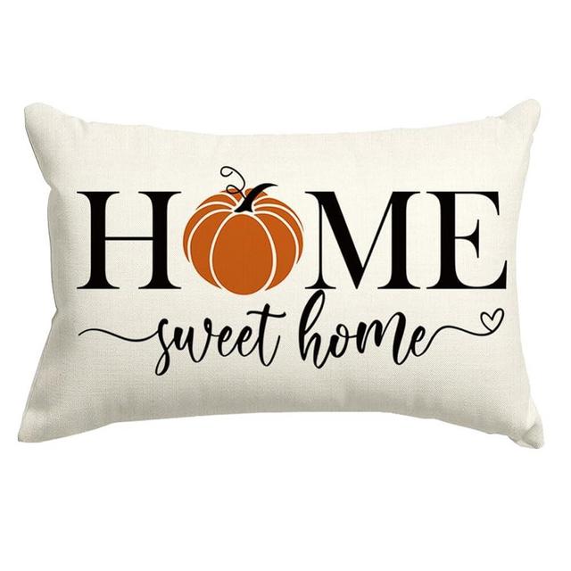 RABUSOFA Fall Pillows Decorative Throw Pillows,Fall Pillow Covers 12x20 Inch,Thanksgiving Orange Pumpkin Pillow Cases,Autumn Outdoor Lumbar Cushion Covers,Decor for Couch Bedroom Sofa Farmhouse