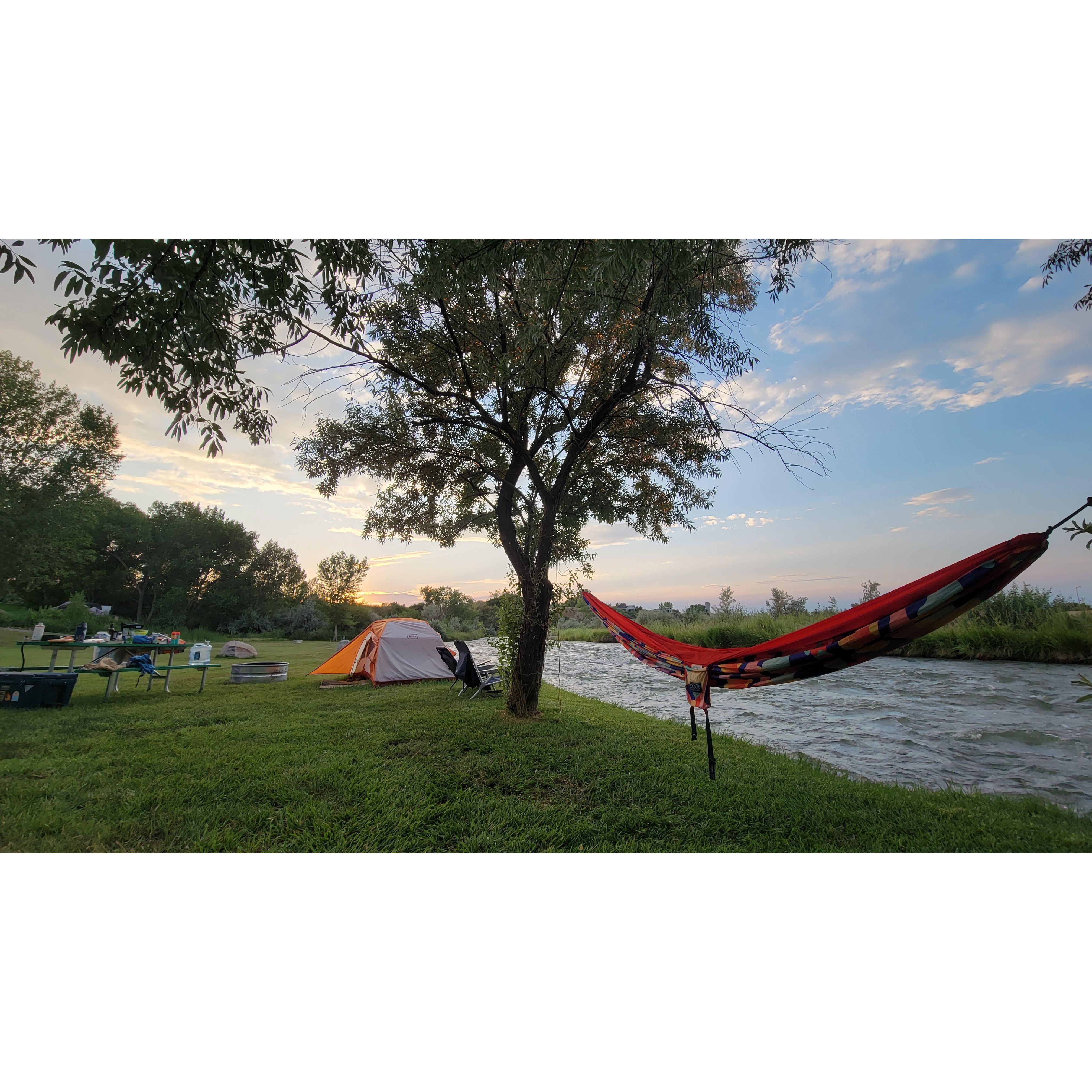 The campsite where Ian proposed