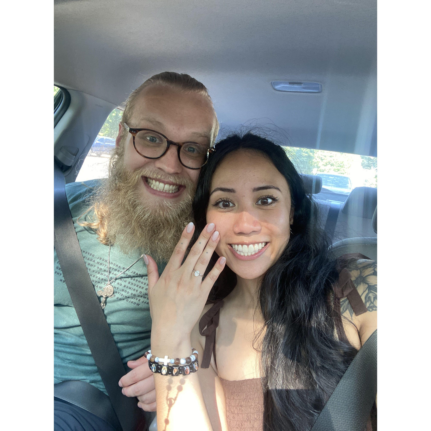Right after Chris popped the question! ♥