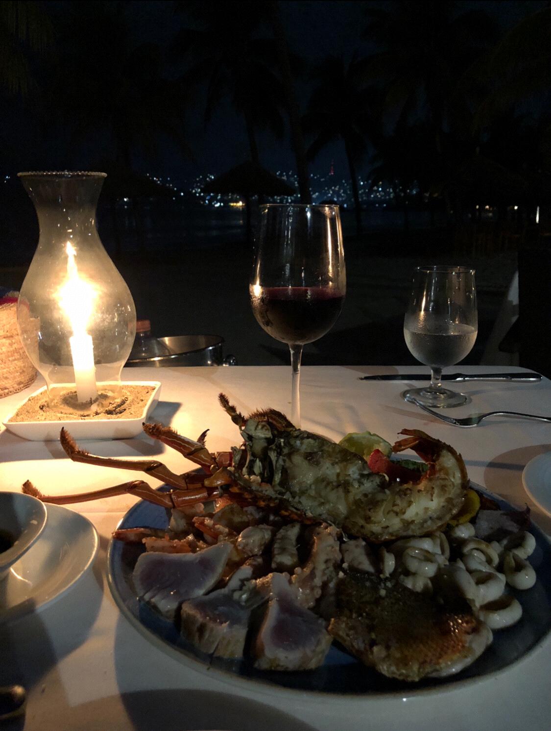 Dinner on the beach at La Villa.