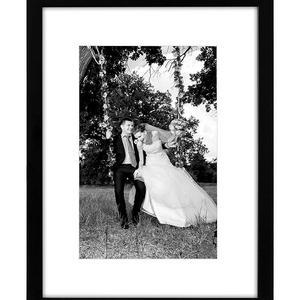 Americanflat Black Picture Frame 12x16 - Matted to Fit Pictures 8x12 Inches or 12x16 Without Mat - Glass Front - Hanging Hardware Included