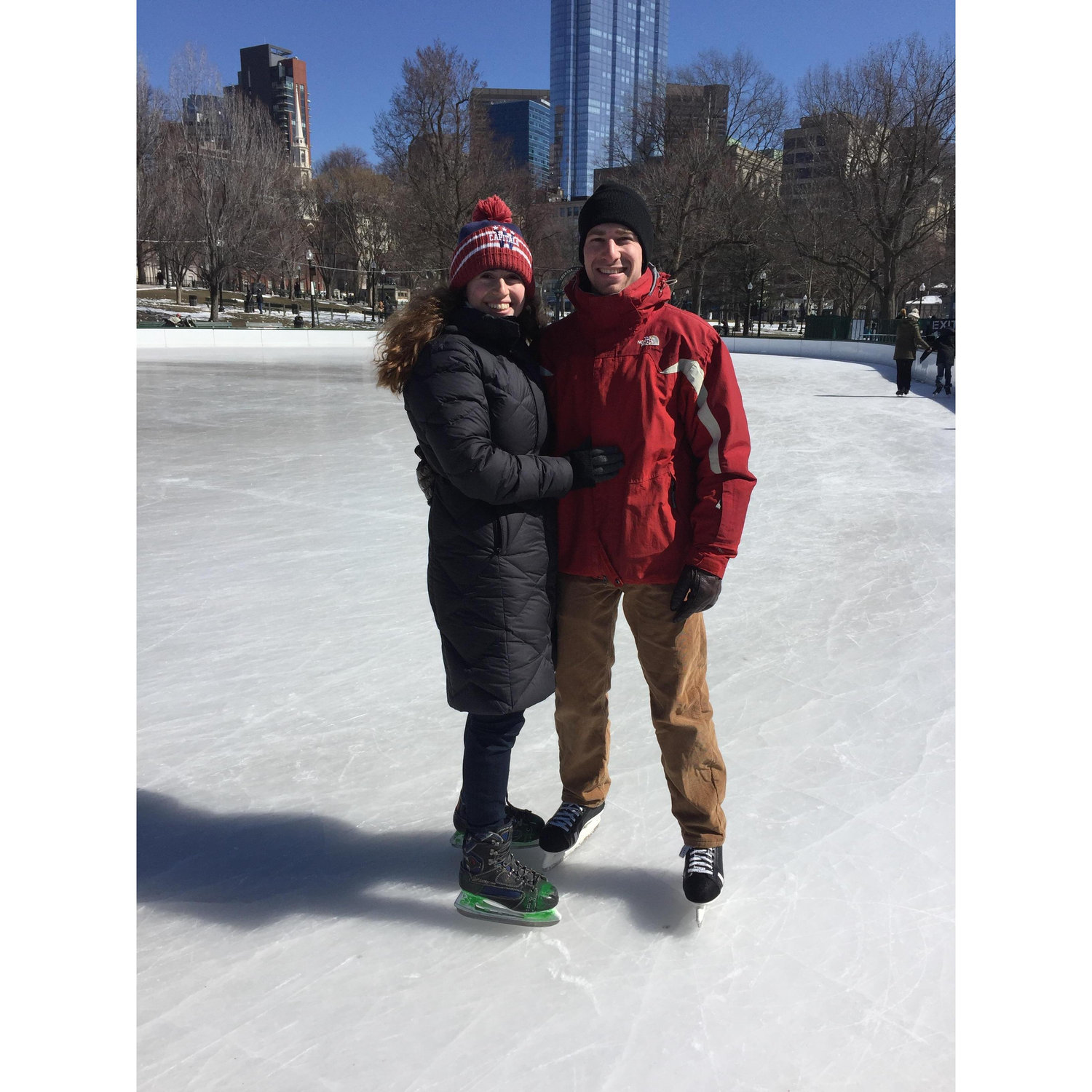 Skating on Frog Pond in Boston Common