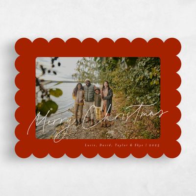 Red Scalloped Holiday Card - Banff