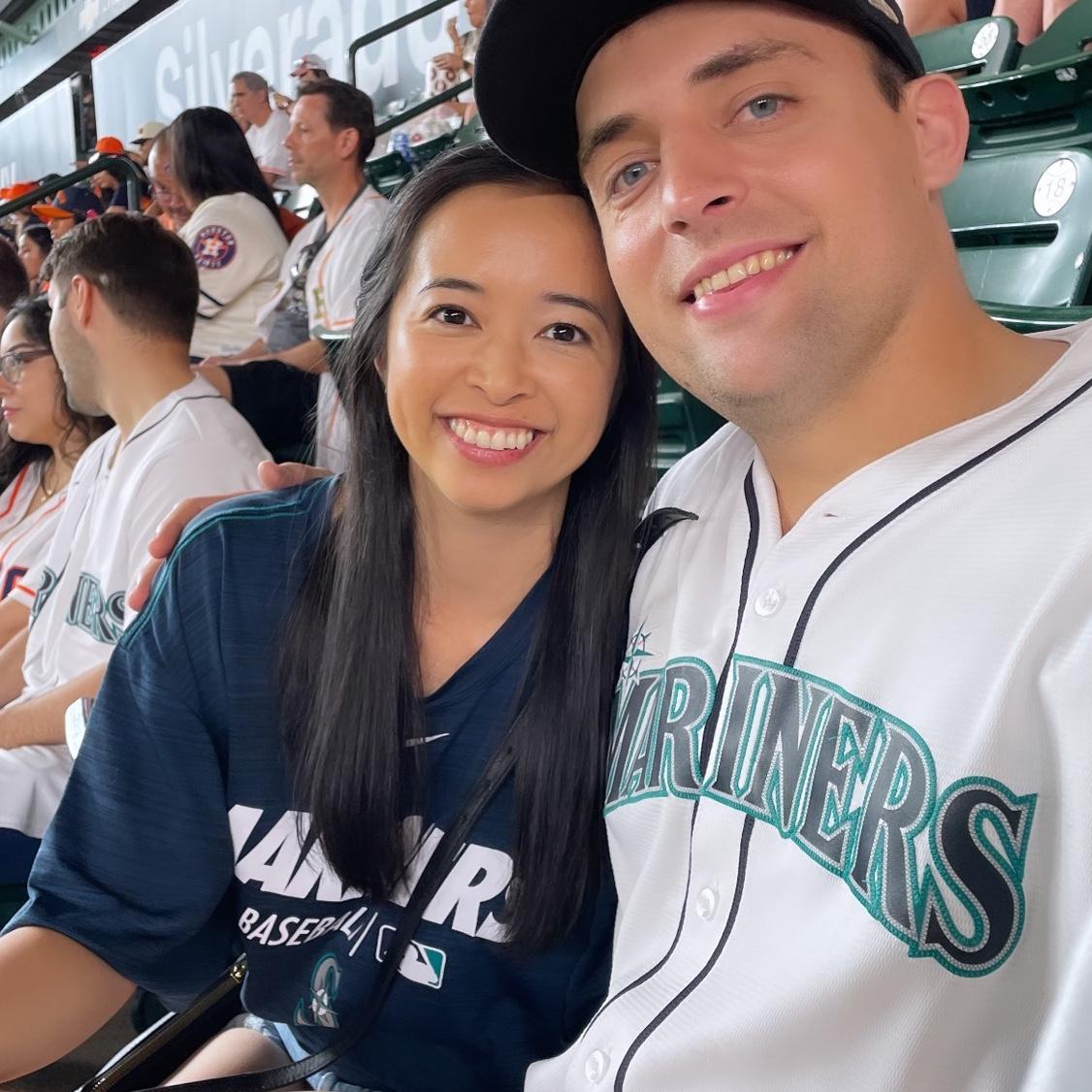 Caleb is a huge Mariners fan and so, by default, Sarah cheers them on too!