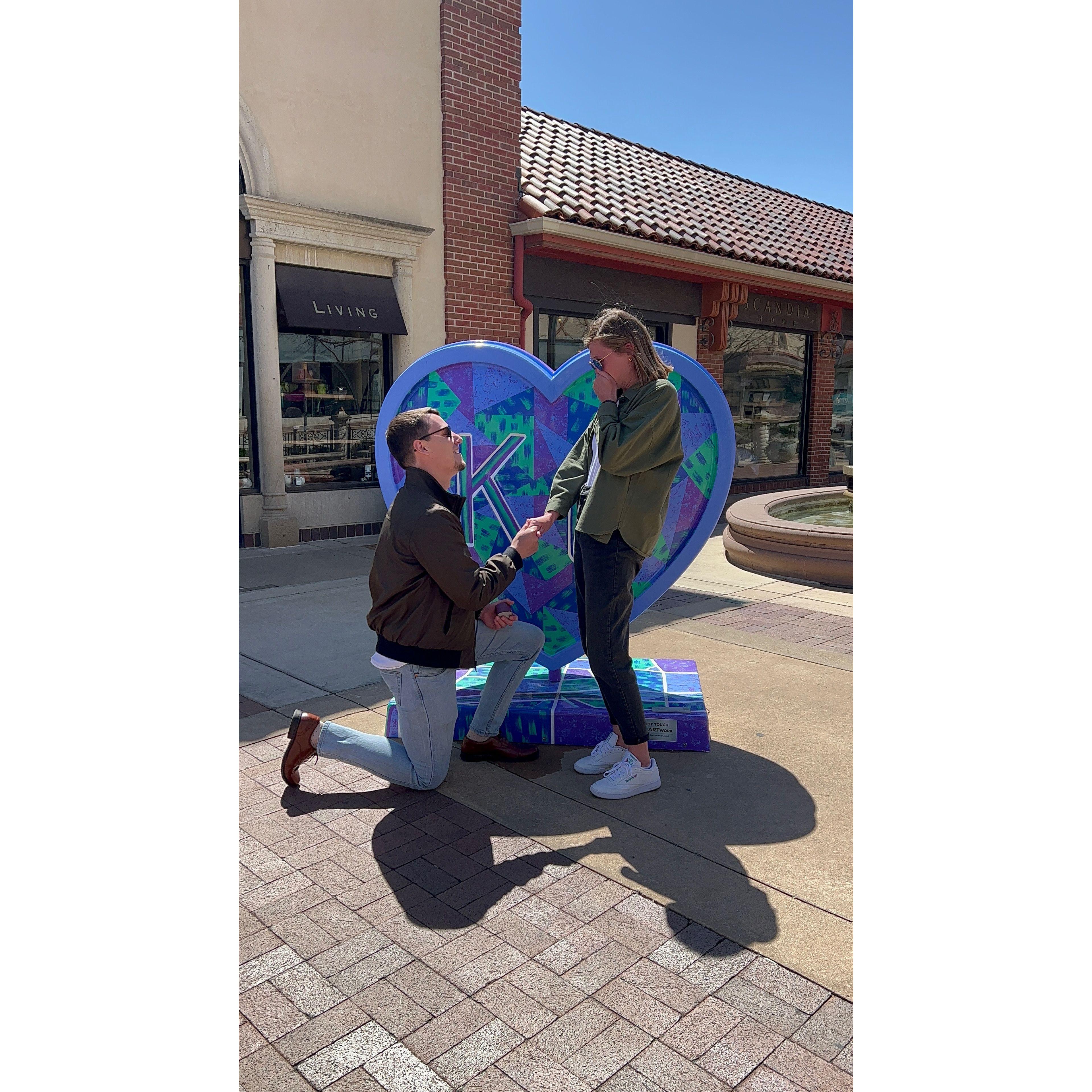 Michael surprises Alyson with a proposal on their last day in Kansas City!