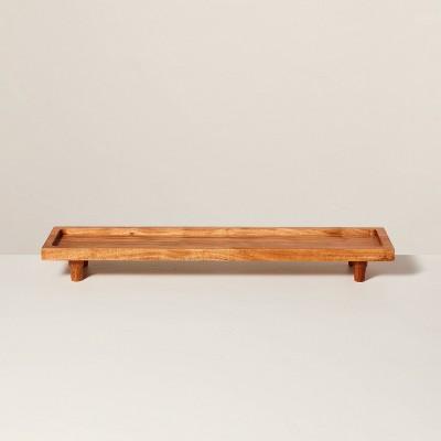 7"x28" Footed Wood Serving Board Brown - Hearth & Hand™ with Magnolia