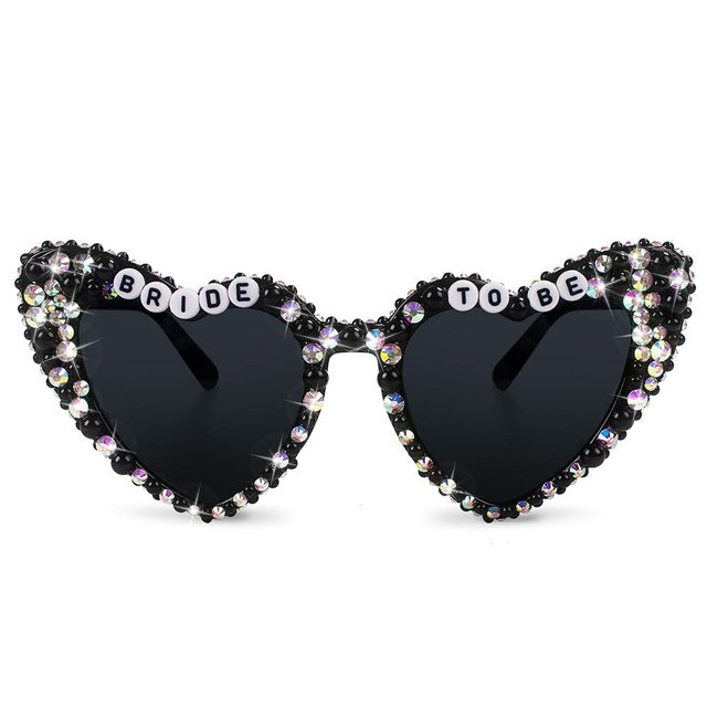 JUSTOTRY Bride or Die Sunglasses - Till Death Bachelorette Party Goth Bride Glasses with Pearl Rhinestone for Bridal Shower Supplies, Bride To Be Bachelorette Decoration Goth Outfit Accessories