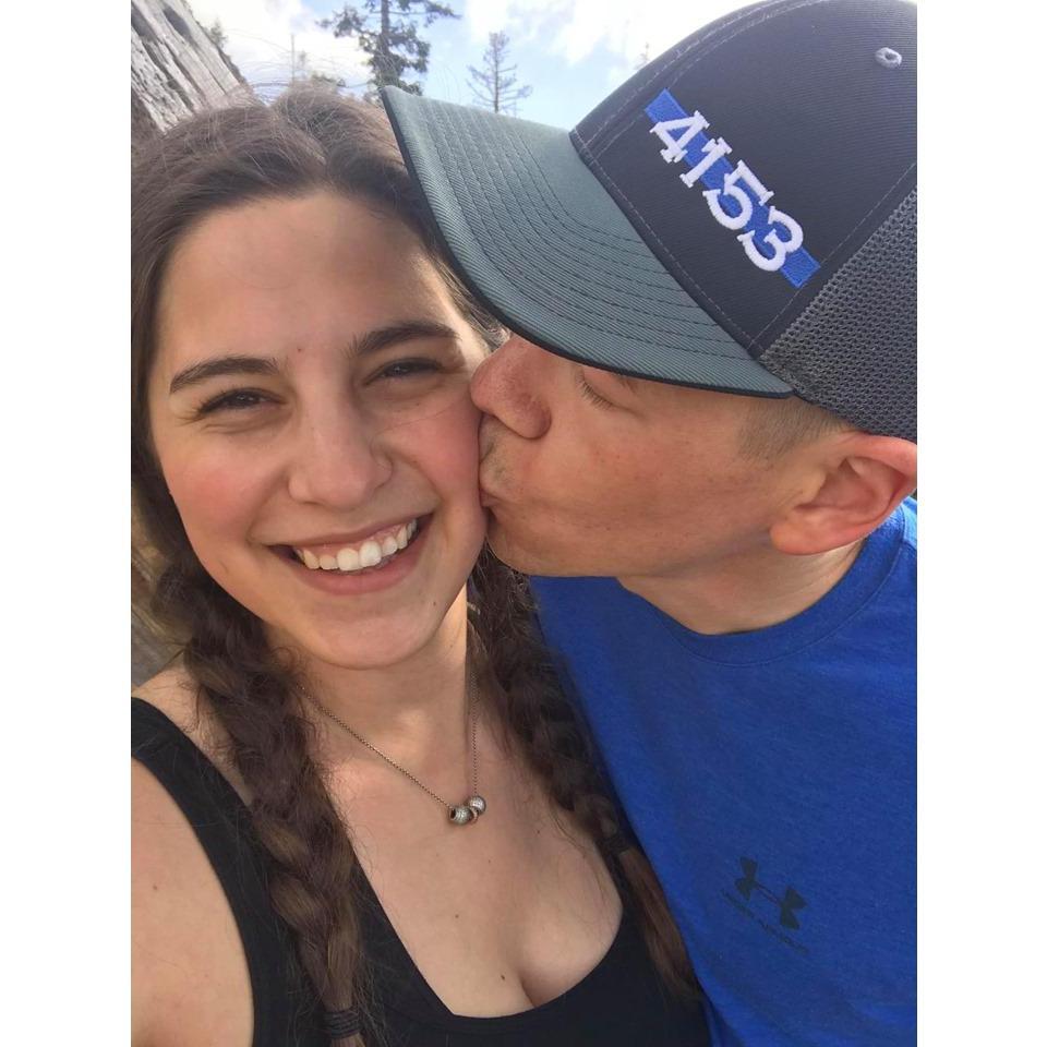 Moments after he proposed in California!