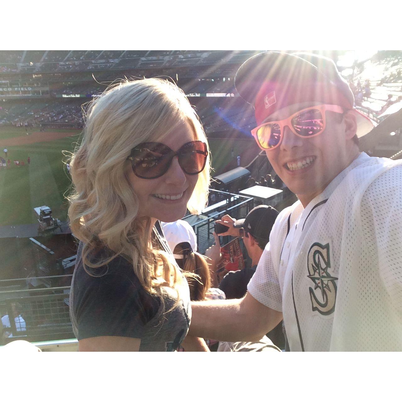 Jessica and Zac's first Mariner's Game together in 2014.