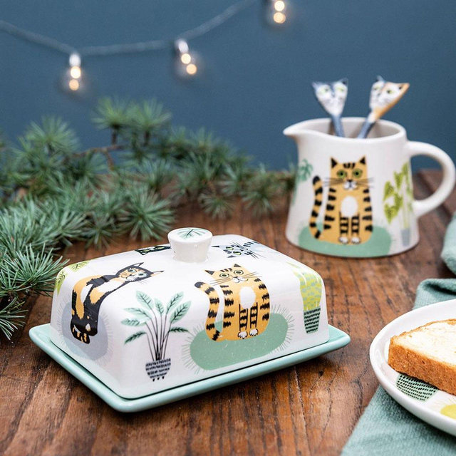 Handmade Ceramic Cat Butter Dish, Hannah Turner Design