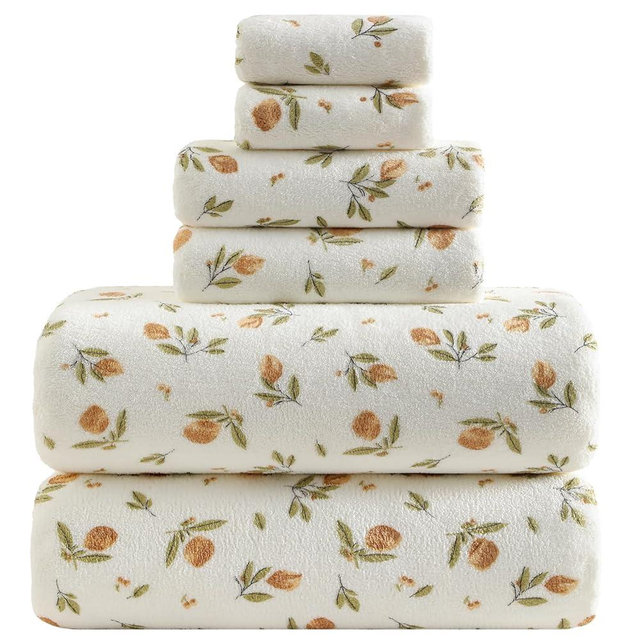 YTYC Towels, 39x78 Inch Oversized Bath Sheets for Adults Luxury Extra Large Bath Towels Sets of 6 Super Soft Shower Towels for Bathroom Microfiber 80% Polyester (Printing,6 Piece)