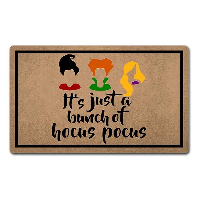 FXGZHAO Welcome Mat with Rubber Back 18"(W) x 30"(L) It's Just a Bunch of Hocus Pocus Happy Halloween Funny Doormat for Entrance Way Hello Mats for Front Door Mat No Slip Kitchen Rugs and Mats