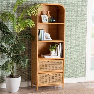 Curacao Modern Bohemian 2-Drawer Bookcase