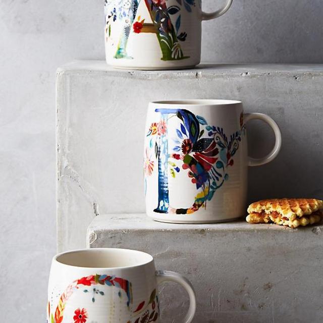 Petal Palette Monogram Mug - Letter T
