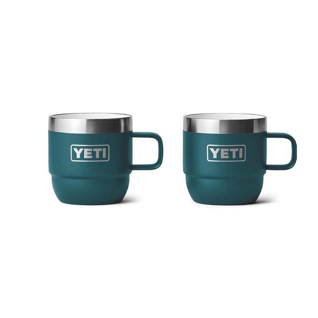 YETI Rambler 6 oz Stackable Mug, Stainless Steel, Vacuum Insulated Espresso/Coffee Mug, 2 Pack, Agave Teal