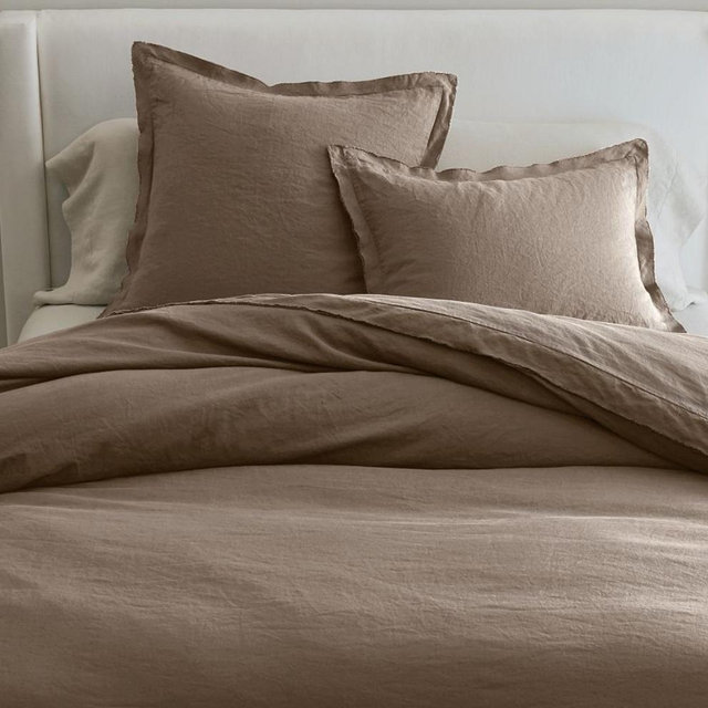 Belgian Flax Linen Double Flange Duvet Cover -King - Cafe Nior