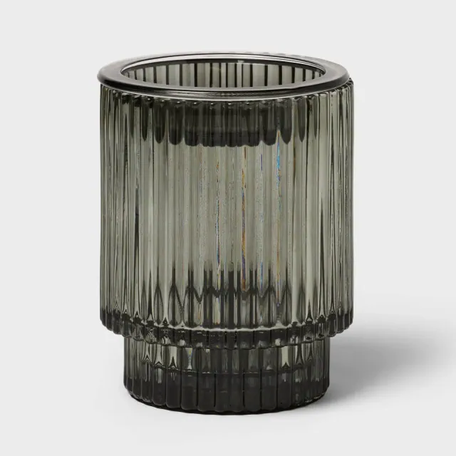 Smoked Ribbed Glass Warmer - Threshold™