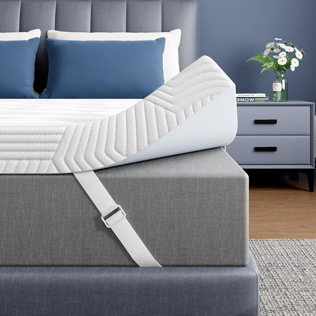 ELEMUSE 3 Inch Gel Memory Foam Mattress Topper Queen Size Pressure-Relieving Mattress Topper for Back Pain,Non-Slip Design with Removable & Washable Cover, CertiPUR-US