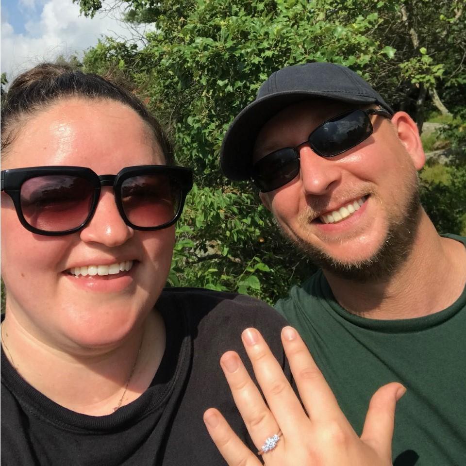 After hiking to the highest point in Morris County, NJ Tim proposed.