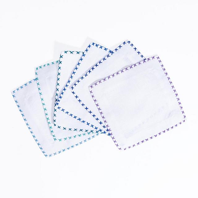 Indigo Ombre Hand-Stitched Napkins (set of 6) by Tina Chen Designs