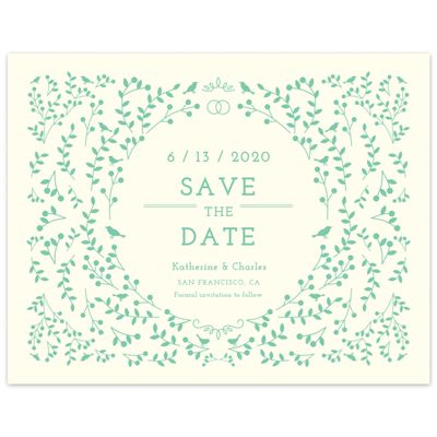 Green Wedding Digital Save the Date - Ivy Wreath