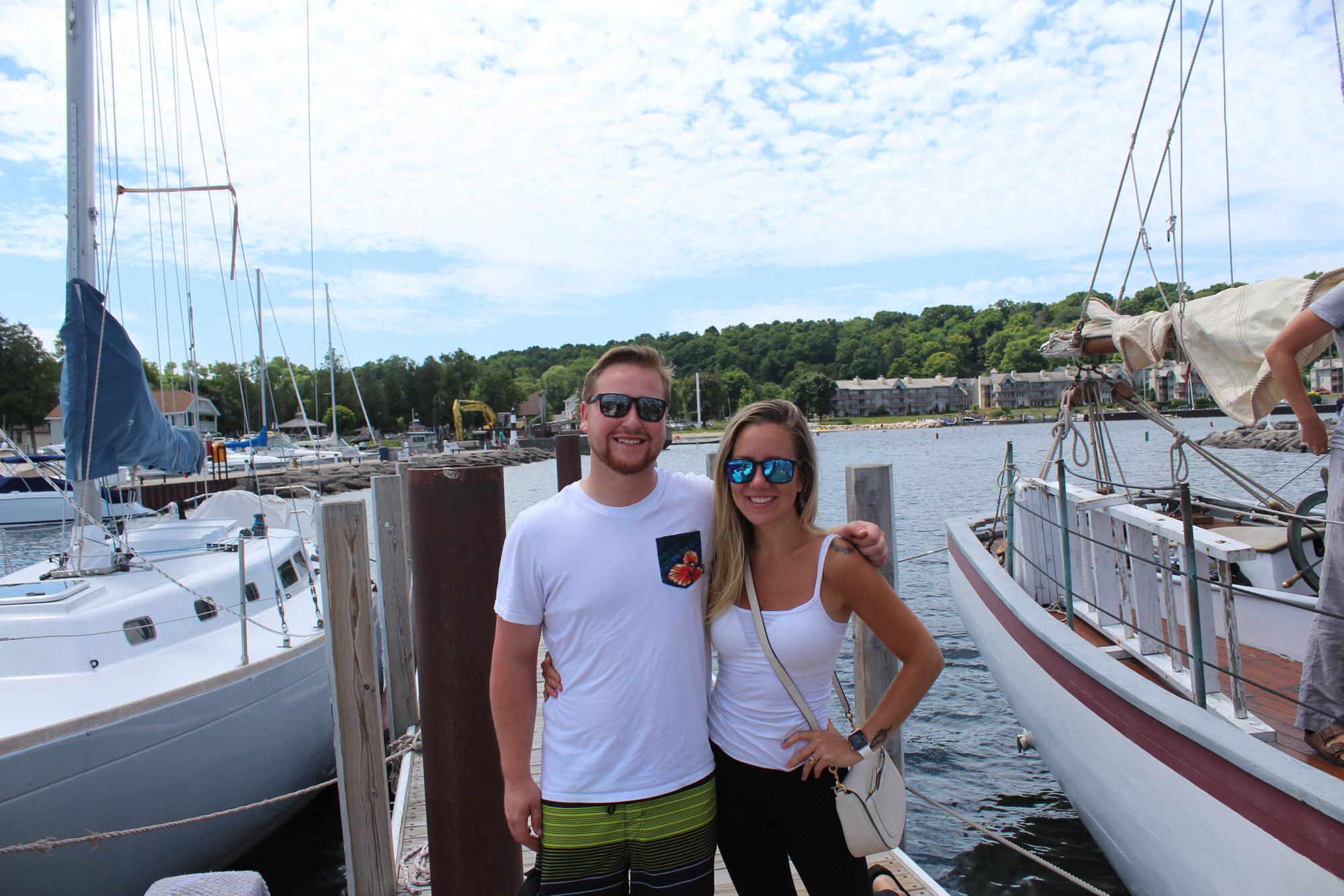 Our second date (a day after our first date!) Parasailing in Sister Bay. July 9, 2018.
