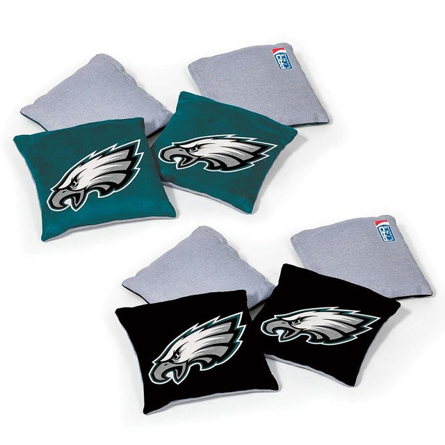 NFL Pro Football Dual Sided Bean Bags by Wild Sports, 8 Count, Premium Toss Bags for Cornhole Set - Great for Tailgates, Outdoors, Backyard