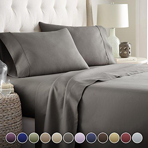 Hotel Luxury Bed Sheets Set- 1800 Series Platinum Collection-Deep Pocket,Wrinkle & Fade Resistant (King,Gray)