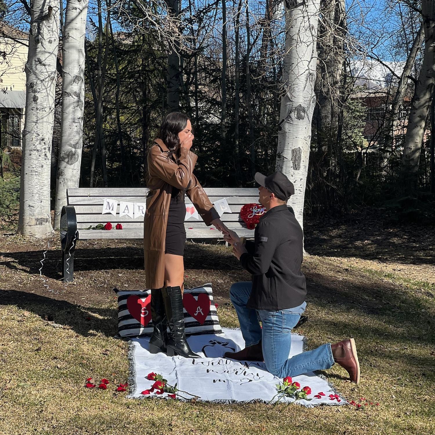 Andreas proposed in April of 2024 in their favorite place Ketchum, Idaho!