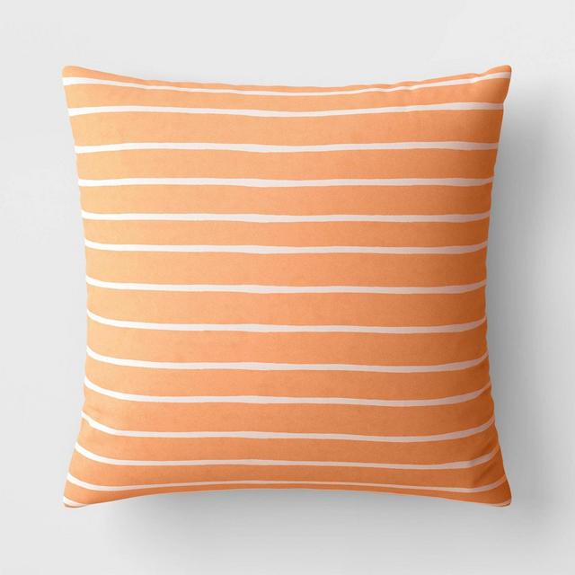 Outdoor Throw Pillow Striped Terracotta - Room Essentials™