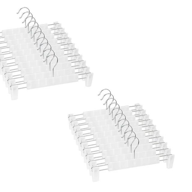 Lamitocs Skirt Hangers，Pants Hangers with Clips，360 ° Swivel Hooks Space Saving Hangers for Pants, Skirts, Clothes, Jeans (20Pack, Translucent)