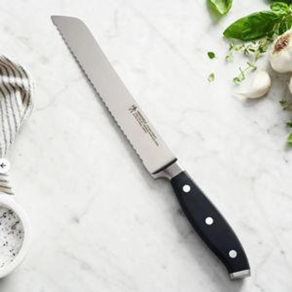 HENCKELS Forged Premio 8-inch Bread Knife, Black/Stainless Steel