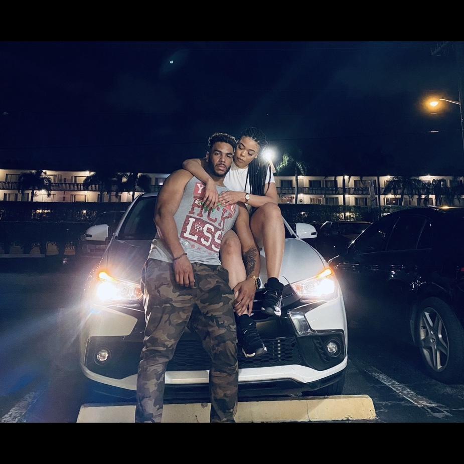 2019 outside our 1st apartment together Solomon calls this our “ Queen & Slim” picture.