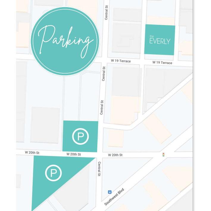 Parking lot location down the street from the venue.