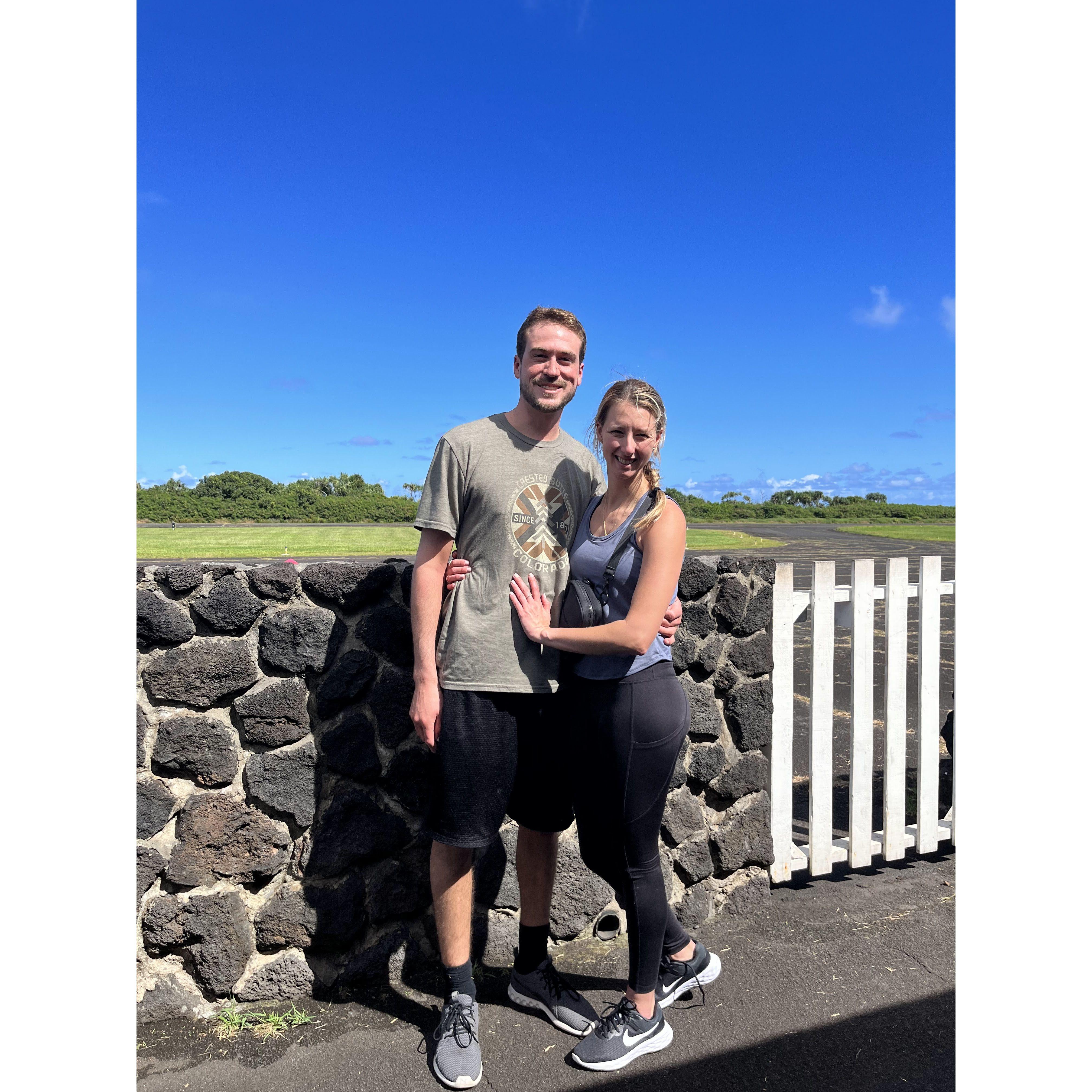 Jumping out of airplanes together in Hawaii.